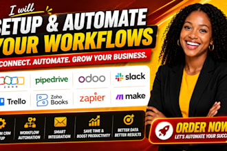 zoho pipedrive odoo crm slack trello zoho books zapier make workflow automation