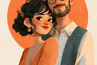 design couple portrait illustration