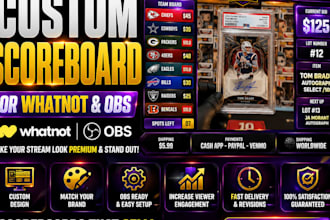 create a custom scoreboard for whatnot and obs live streams