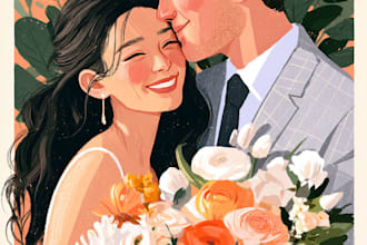 draw amazing couple illustration