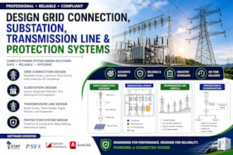 design grid connection, substation, transmission line and protection