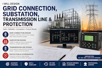 design grid connection, substation, transmission line and protection