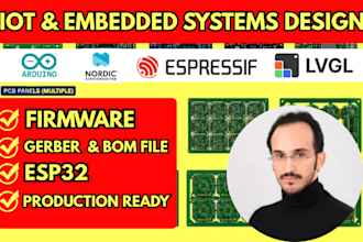 develop iot devices, embedded system, pcb design, and iot firmware,esp32 arduino