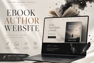 design a professional author website, ebook website, author landing page