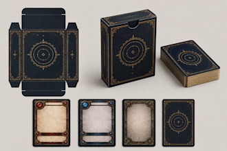 custom card game packaging design tuck box dieline tcg deck tcg template