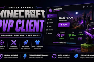 minecraft pvp client custom launcher branded launcher fps boost launcher skin