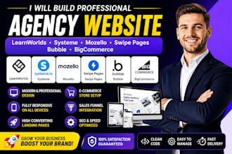 build learnworlds systeme mozello swipe pages bubble bigcommerce agency website
