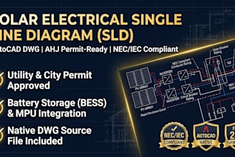 design solar pv electrical single line diagram sld in autocad