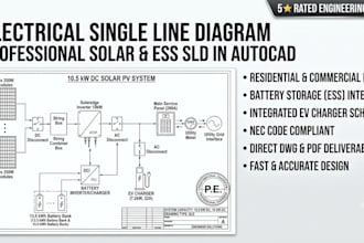 design solar system electrical single line diagram sld in autocad