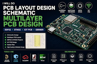 do pcb layout design schematic multilayer pcb design esp32 stm32 iot pcb gerber