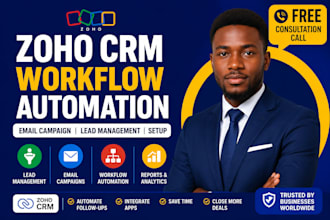 setup zoho CRM workflow automation lead management email campaign setup