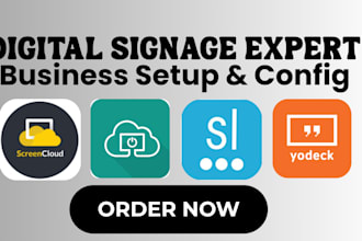 setup and design digital signage software via yodeck, optisigns, screencloud