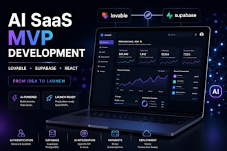 develop or fix lovable ai web apps, saas mvp, vibe coding, replit ai, loveable