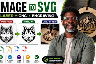 image to vector, svg for laser cutting, cnc and engraving