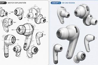 design custom headphones, headsets, wireless headphone, gaming headset in 3d cad