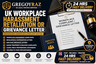 draft a UK workplace harassment retaliation or grievance letter