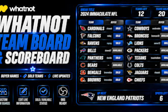 build whatnot team board and scoreboard