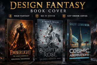design fantasy book cover, high fantasy act, sci fi cover and kdp ebook cover