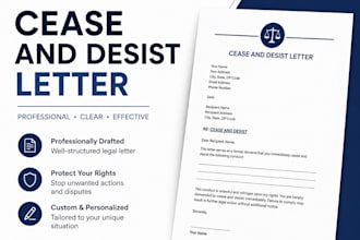 draft a professional cease and desist letter for your legal dispute