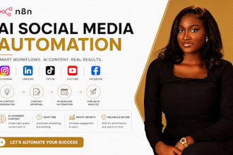 do n8n ai content generation instagram linkedin tiktok facebook approval posting