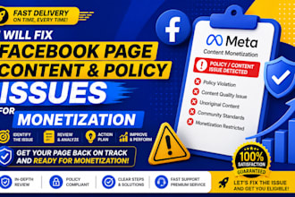 fix facebook monetization policy and content issues