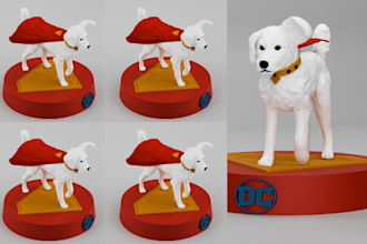 custom realistic dog 3d model dog sculpture pet 3d print stl 3mf file for figure