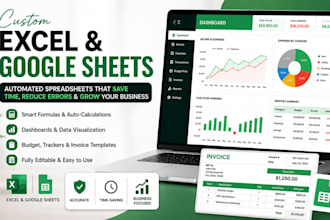 design editable excel, budget spreadsheet, invoice template, and google sheets