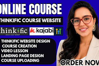 build thinkific course website and video lessons designed for student engagement
