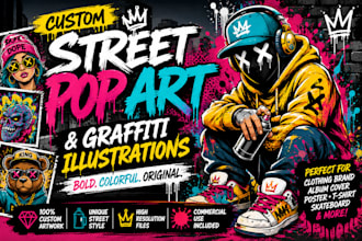 create custom street pop art and graffiti illustrations