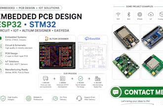 design embedded pcb, esp32, stm32, circuit, iot in altium designer, easyeda
