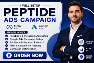 setup peptide facebook ads peptide google ads peptide marketing ads campaign