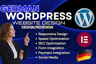 develop german wordpress website german or english elementor wordpress website