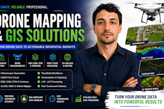 process drone data, create gis maps, lidar point clouds, dem dsm and contours