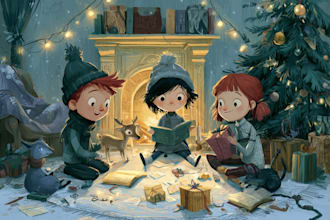children christmas book illustration children story book