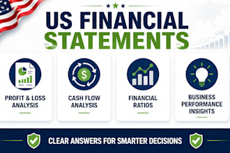 analyze US financial statements, cash flow, profit, business performance