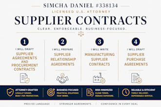 draft a secure supplier purchase agreement for your business as a USA attorney