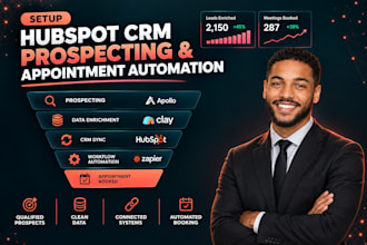 setup hubspot crm clay apollo zapier prospecting and appointment automation