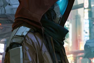 sci fi character illustration or sci fi character