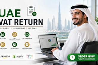 prepare uae vat return vat filing fta submission vat reconciliation bookkeeping