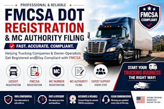 handle your fmcsa dot registration and mc authority filing