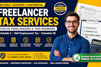 handle schedule c, self employment tax and schedule se for US freelancers