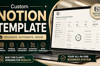 create a custom notion template dashboard and workspace