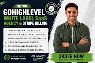 setup gohighlevel white label saas agency and stripe billing