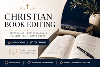 proofread and copy edit your christian devotional or prayer journal