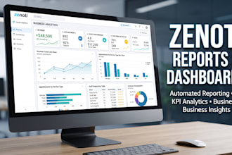 set up zenoti reports, automated reporting, dashboards and business analytics