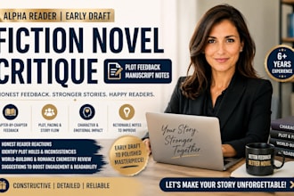 alpha reader early draft fiction novel critique plot feedback manuscript notes