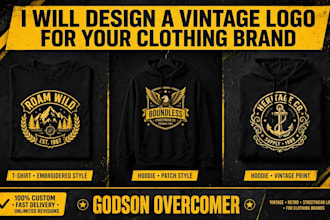 design a vintage clothing brand logo