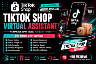 be your tiktok shop VA for drop shipping , white label and private label