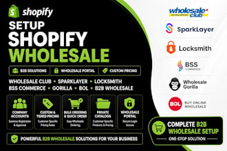 setup shopify wholesale club sparklayer locksmith bss gorilla bol b2b wholesale