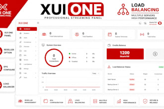 offer best xui one panel, reseller option setup, epg configure and load balancer